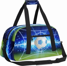 Sport Ball Football Kids Overnighter Duffel Bags for Boys, Carry-On Size Sports Gym Bag with Front Zipper Pocket for School Practice or Overnight Travel Weekender Sleepover Tote Bag