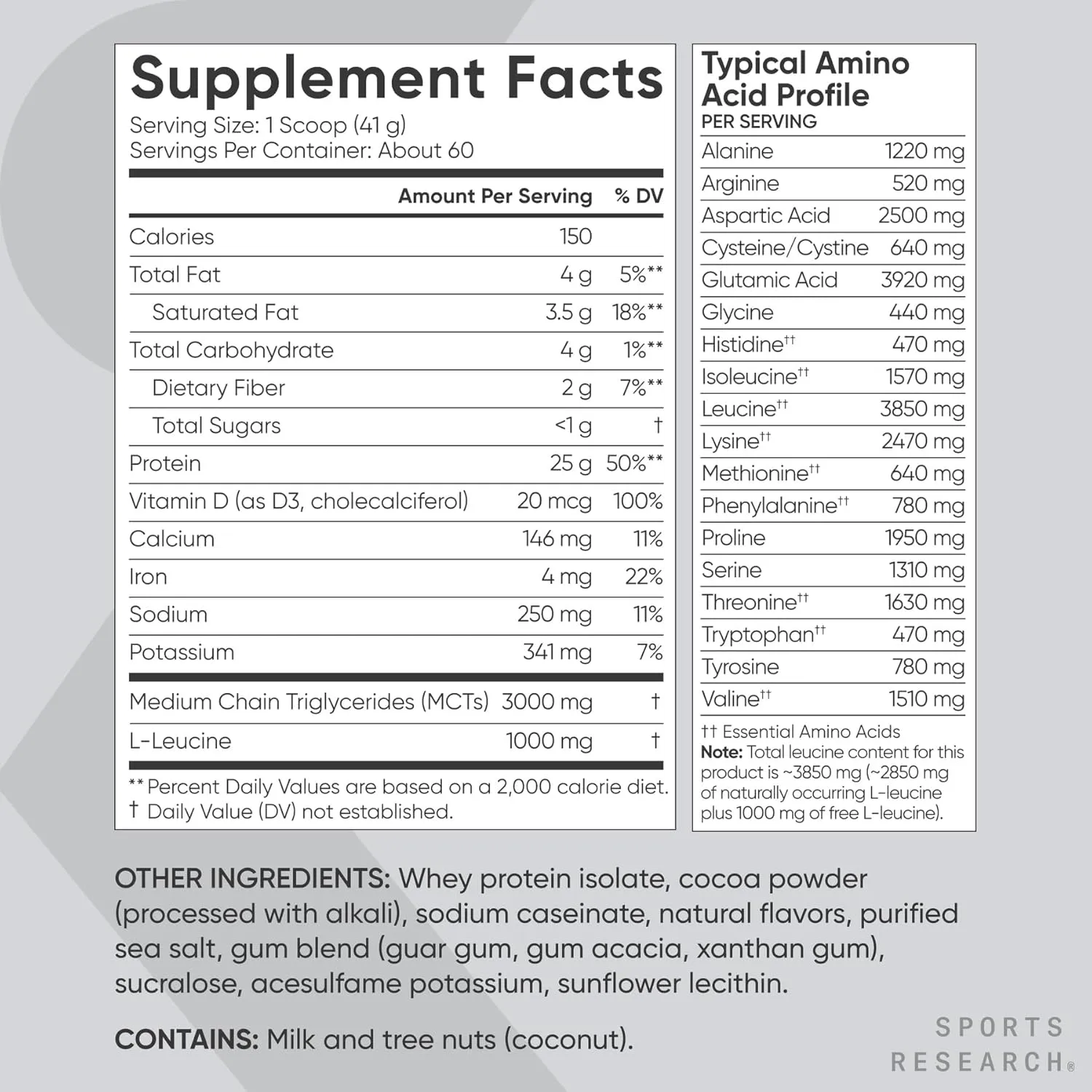 Sports Research Whey Protein - Sports Nutrition Whey Isolate Protein Powder for Lean Muscle Building & Workout Recovery - 5 lb Bag Bulk Protein Powder 25g per Serving - Dutch Chocolate, 56 Servings