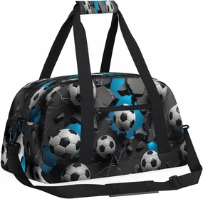 Sports Football Kids Overnighter Duffel Bags for Boys, Carry-On Size Sports Gym Bag with Front Zipper Pocket for School Practice or Overnight Travel Weekender Sleepover Tote Bag