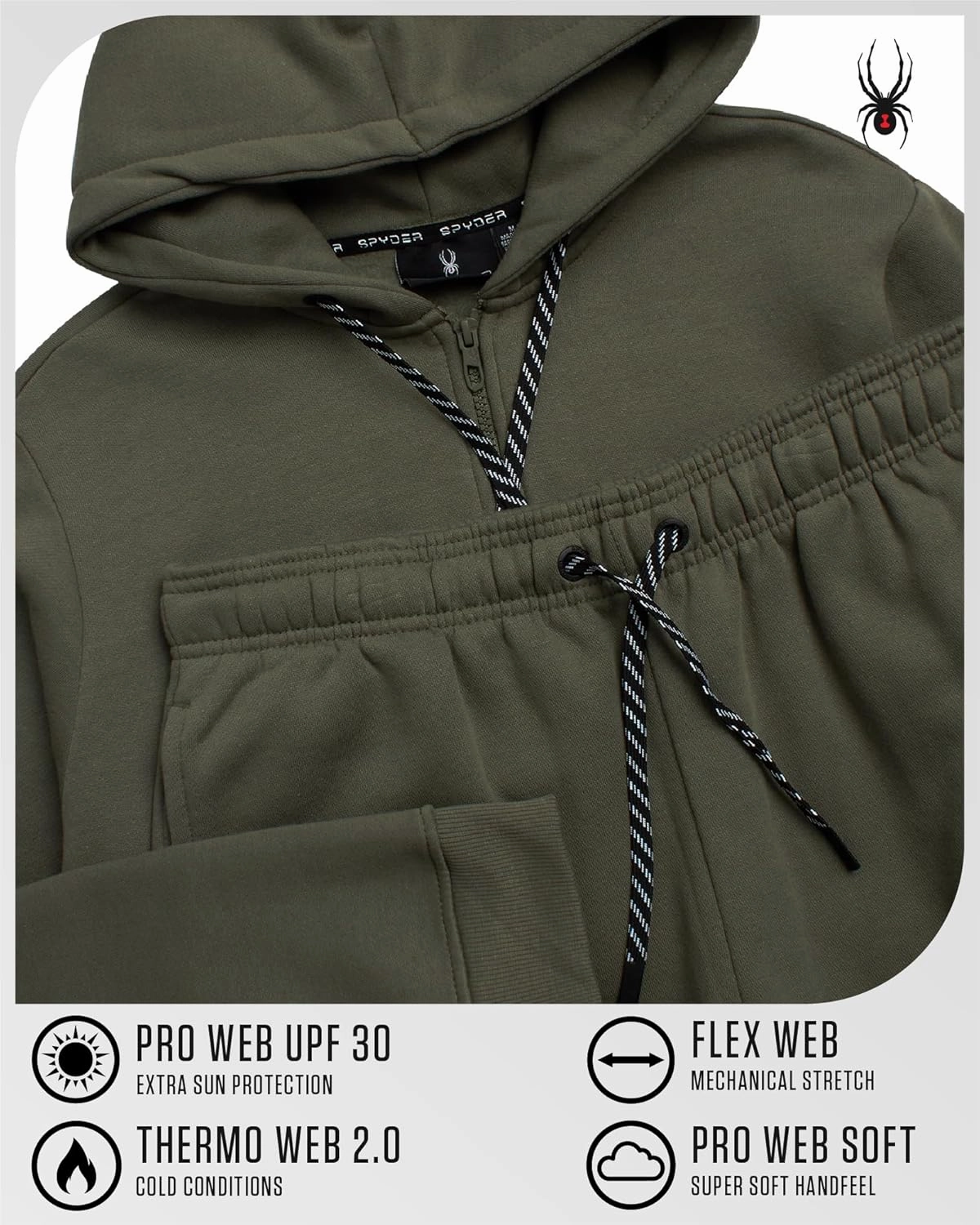 Spyder Mens Tracksuit - 2 Piece Sweatsuit for Men with Zip Up Hoodie & Jogger Sweatpants, Track Suit for Jogging or Warm Up
