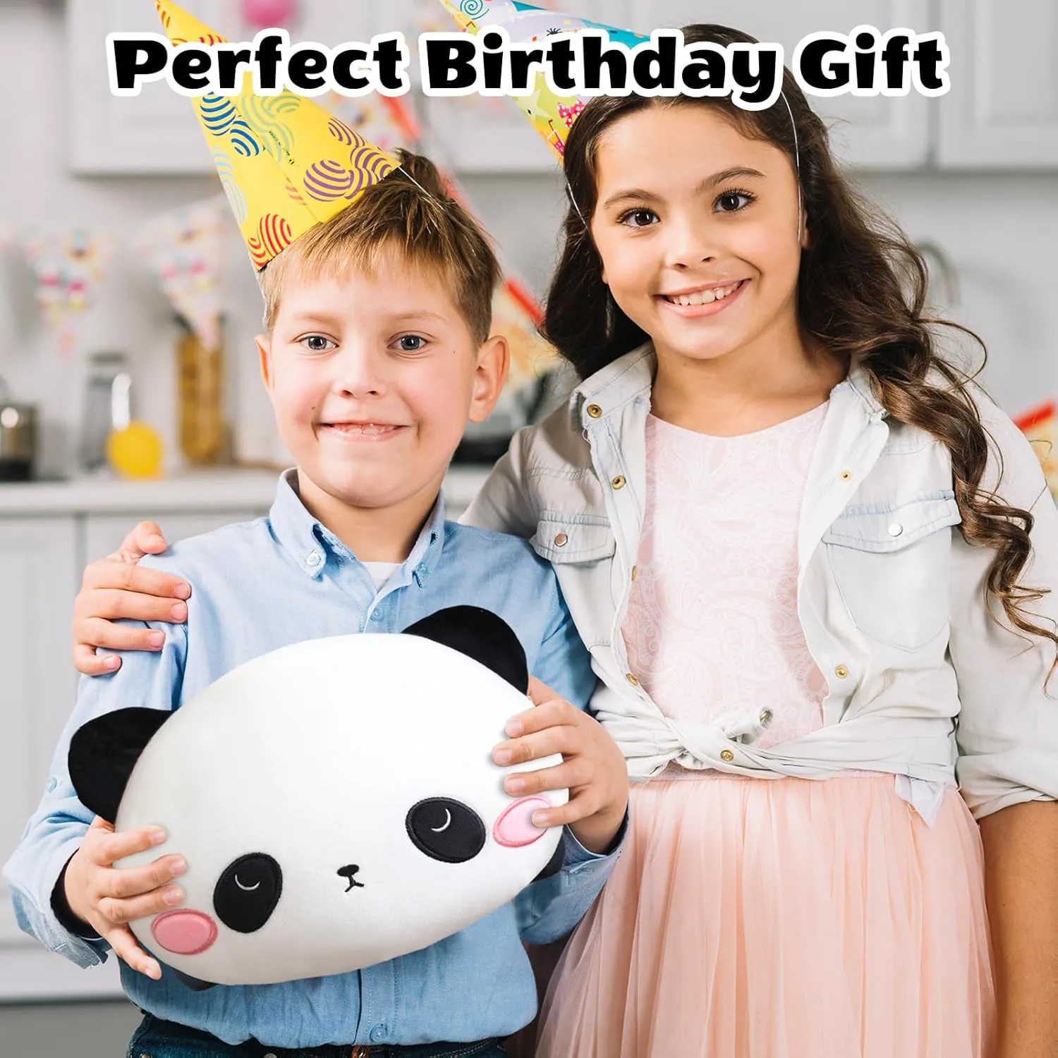 SQEQE Panda Stuffed Animals with Babies Inside Belly - 1 Mommy Stuffed Panda with 4 Cute Babies Plushie Gifts Ideal for Kids and Adults