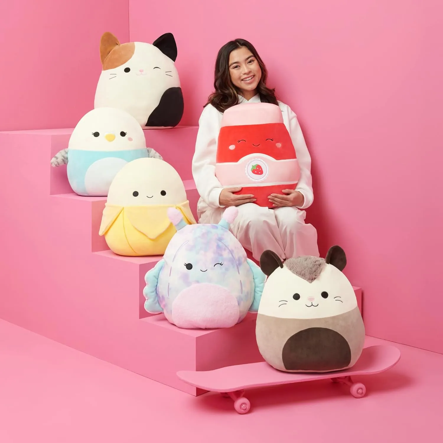 Squishmallows Original 14-Inch Analea Purple Tabby Caticorn with Fuzzy White Belly - Official Jazwares Large Plush