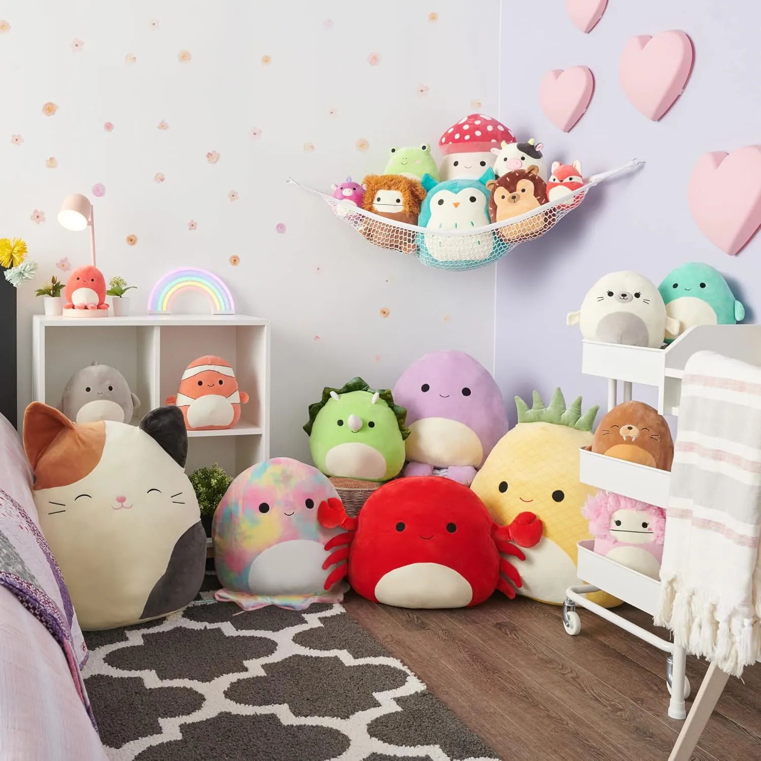 Squishmallows Original 14-Inch Analea Purple Tabby Caticorn with Fuzzy White Belly - Official Jazwares Large Plush