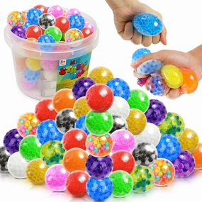 Squishy Stress Balls Fidget Toys - 72 Pack Squishy Toys Stress Ball for Anxiety, Fidget Stress Toys Bulk, Squeeze Balls for Adult with ADHD, Autism - Fidgets for Classroom Prize Box Toys