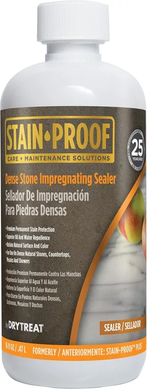 Stain Proof Dense Stone Impregnating Sealer - 1 Pint, Protects Against Water and Salt Damage and Oil-Based Stains, Sealer for Granite, Marble, Tile & Natural Stone; For Indoor & Outdoor Application