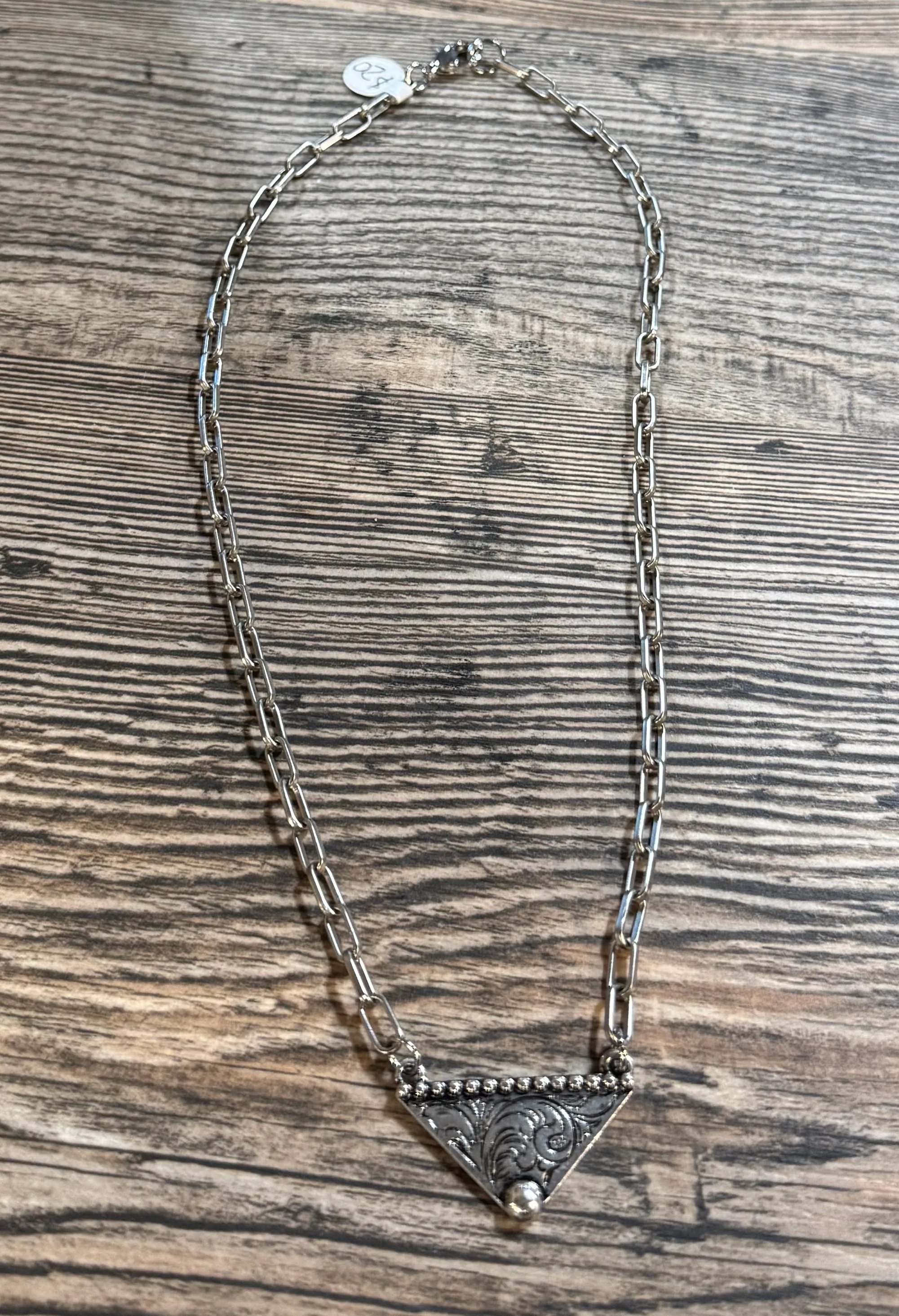 Stamped Triangle Necklace