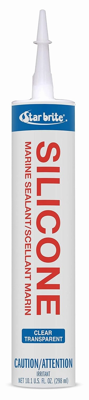 STAR BRITE Marine Silicone Sealant - Clear 10.1 Oz - Waterproof, Durable, UV Resistant, for Fiberglass, Metal, Wood, Glass, Ceramic & More (082122)
