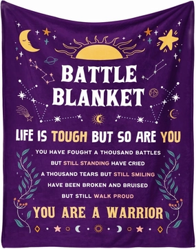 SteadStyle Cancer Care Gifts for Women, Get Well Soon Gifts Blanket 60''x 80'' for Her Him, Cancer Fighter Inspirational Quote Chemo Patient Gift - Meaningful Caring Message Battle Blanket