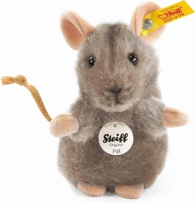 Steiff Piff Mouse Stuffed Animal with Soft Woven Fur - Premium Plush Toy or Gift for Ages 3 and Up, Grey
