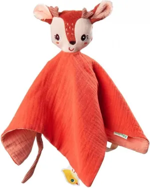 Stella The Fawn Puppet Comforter - Organic Cotton - with Dummy Clip and Name tag - Very Soft Texture - 32 x 32 cm - from Birth - 83385