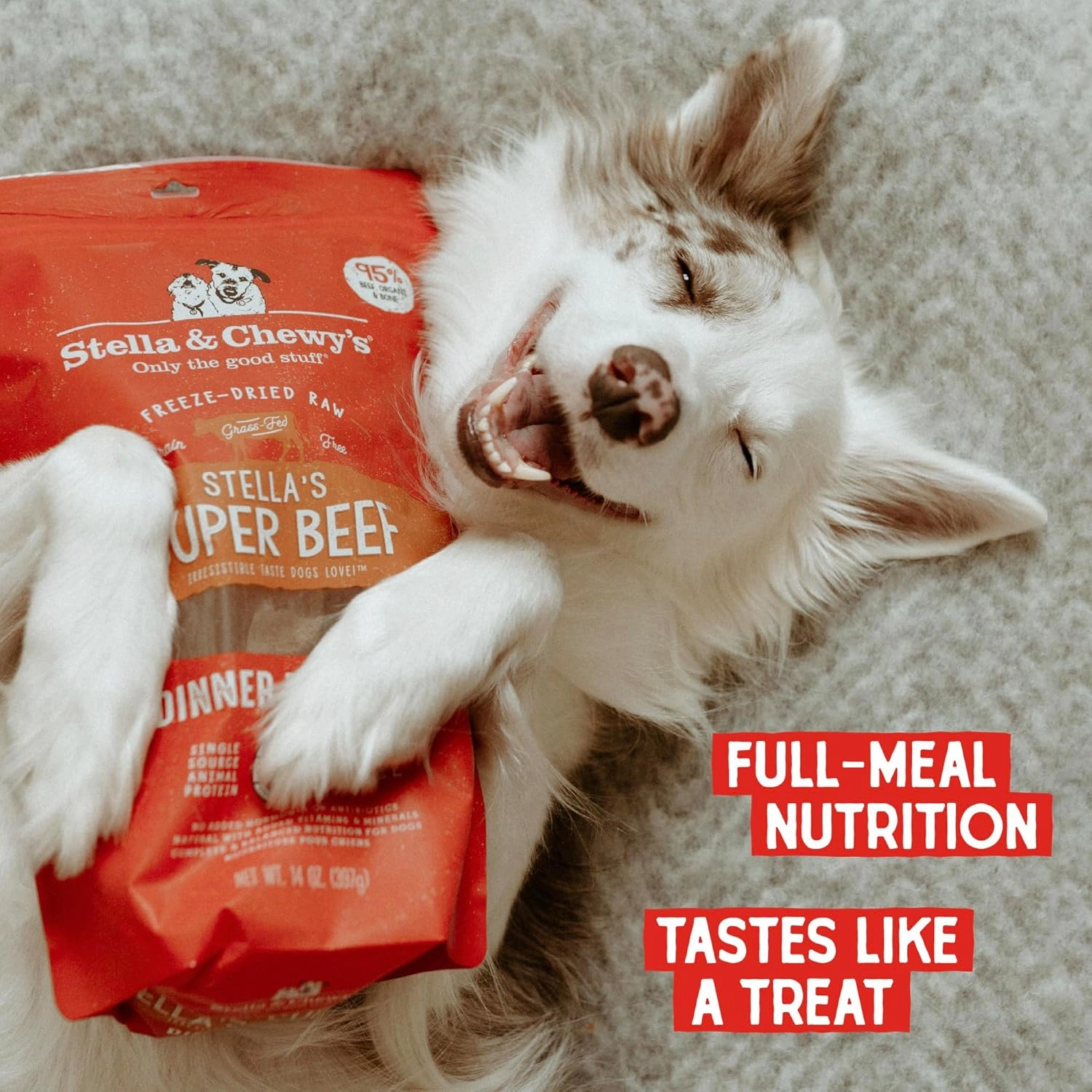 Stella & Chewy's Freeze-Dried Raw Dinner Patties - Beef Recipe - High Protein Grain-Free Puppy & Dog Food - Perfect For Picky Eaters - 5.5 oz