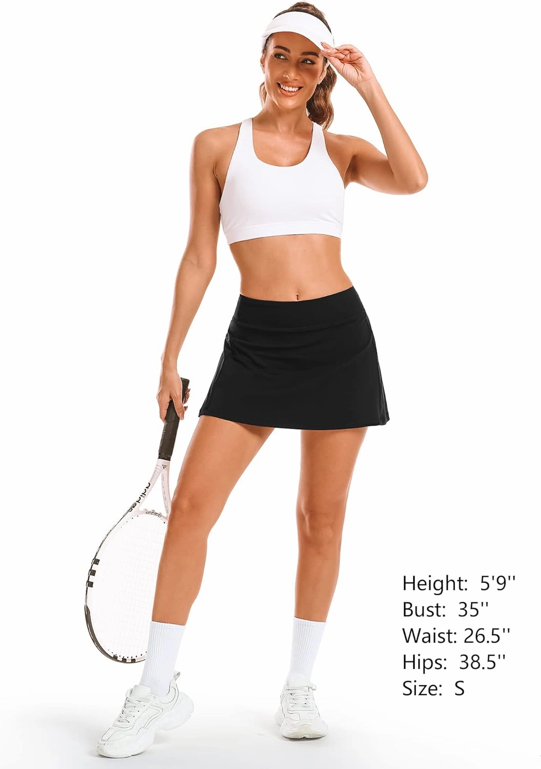 Stelle Women's Tennis Golf Skirts High Waisted with Pockets Inner Shorts for Athletic Skorts Sports Running Pickleball