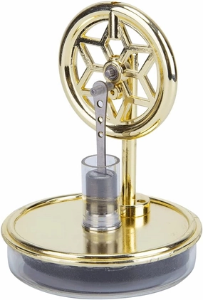Stirling Engine Model Kit, LTD Hot Water Powered Stirling Engine with Glass Chamber for Physical Science Experiment Display