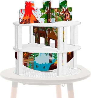 Stokke MuTable Bricks Tower Scenario, Nature - Three Levels & Six Natural Landscape Scenes Including Mountains, Trees & a River - Tool-Free Assembly - for Ages 3 
