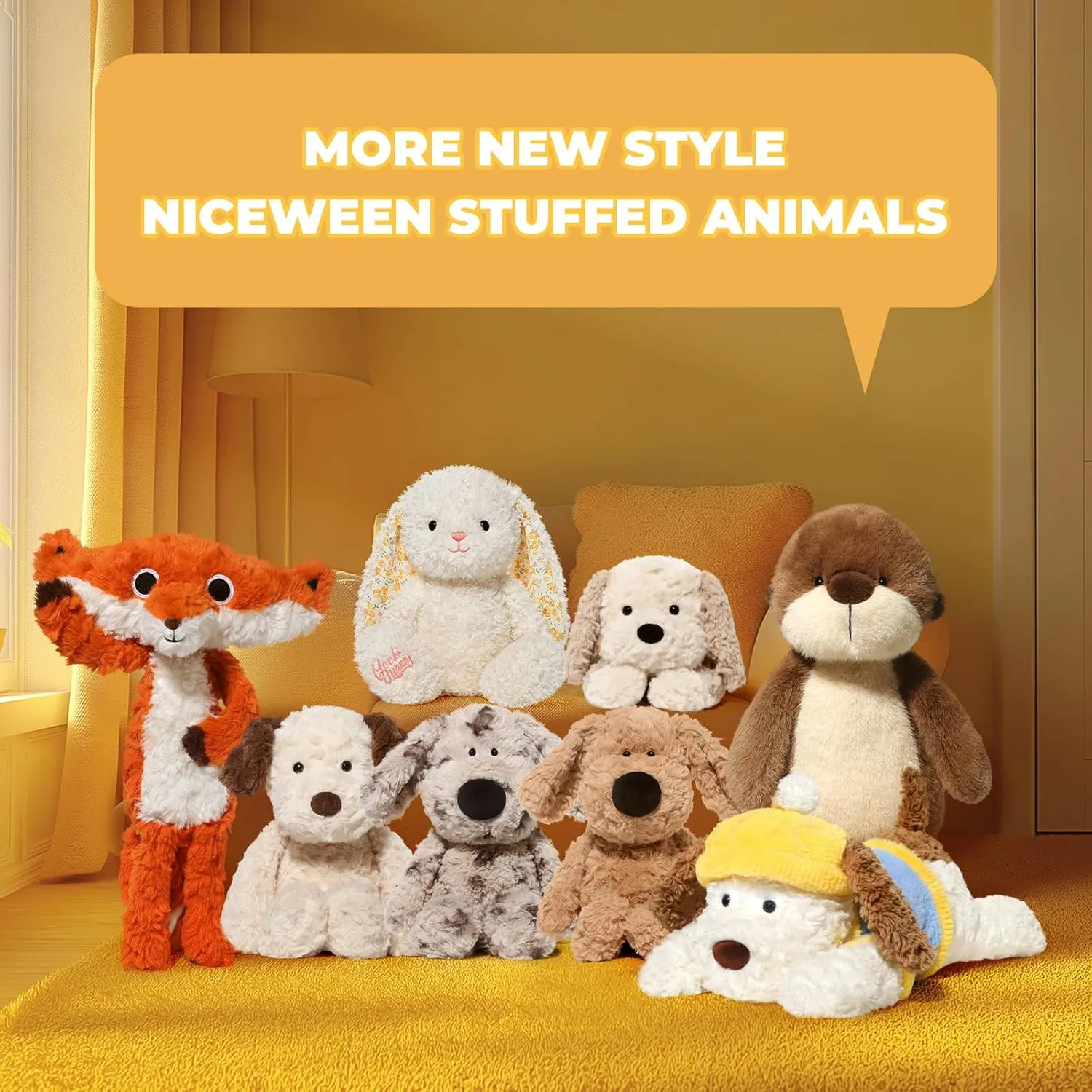 Stuffed Animals Adorable Fox Plush Toys 15 inches Soft and Comfort Fox Plush Toy Gift for Kids, Orange/White