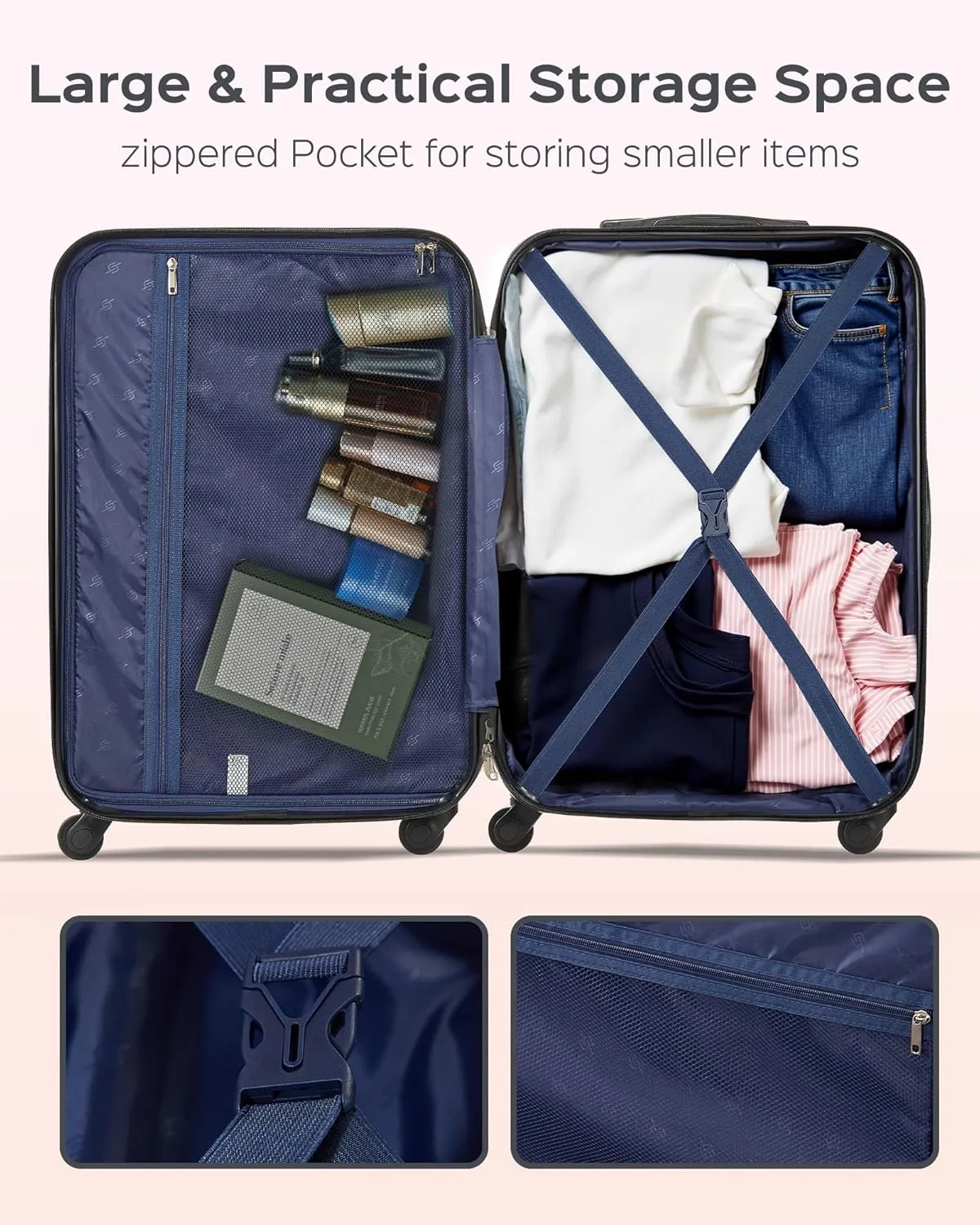 Suitour Luggage Sets 2 piece, Lightweigh Luggage Set with Spinner Wheels, 19/27 inch Travel Suitcase Set