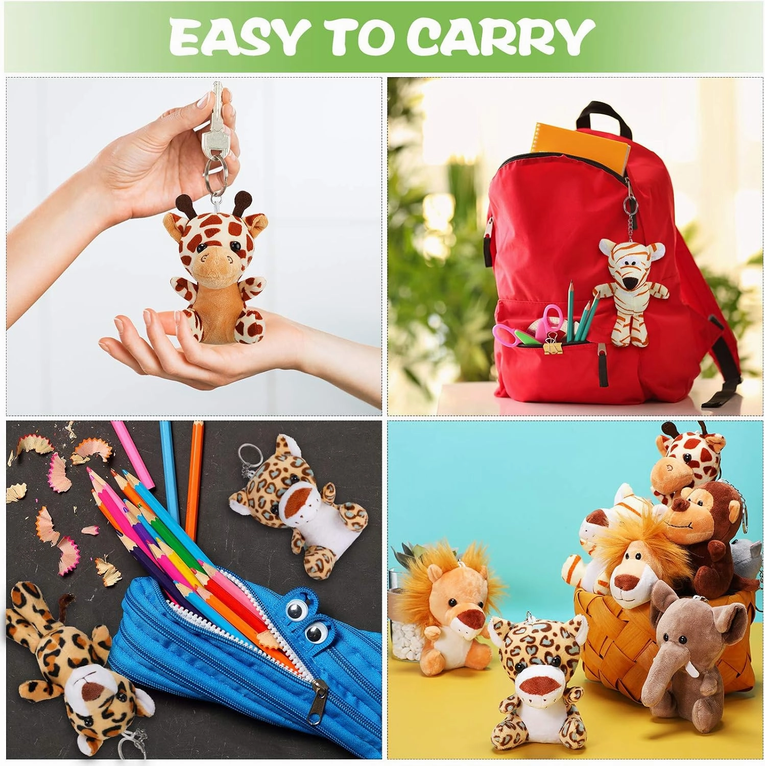 Sumind 12 Pieces Mini Stuffed Forest Animals Jungle Animal Plush Toys 4.8 Inch Cute Elephant Lion Giraffe Tiger Plush for Animal Themed Parties Achievement(Sitting, Standing)