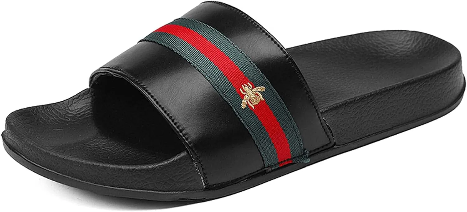 Summer Fashionable Men's Slippers Home Breathable Relaxed Soft Comfortable Anti slip Durable Solid color one word slippers
