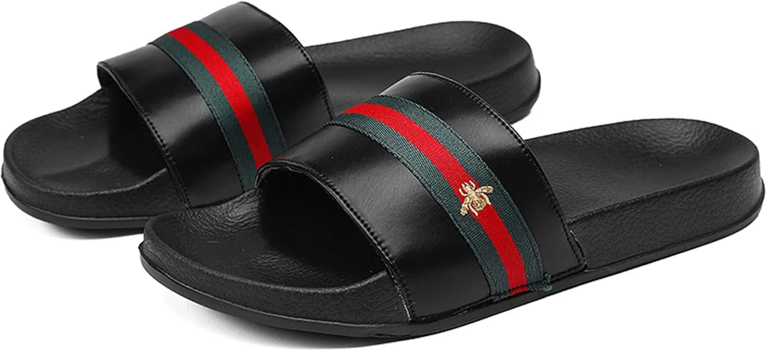 Summer Fashionable Men's Slippers Home Breathable Relaxed Soft Comfortable Anti slip Durable Solid color one word slippers