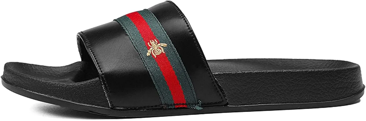Summer Fashionable Men's Slippers Home Breathable Relaxed Soft Comfortable Anti slip Durable Solid color one word slippers