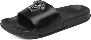Summer Fashionable Men's Slippers Home Breathable Relaxed Soft Comfortable Anti slip Durable Solid color one word slippers