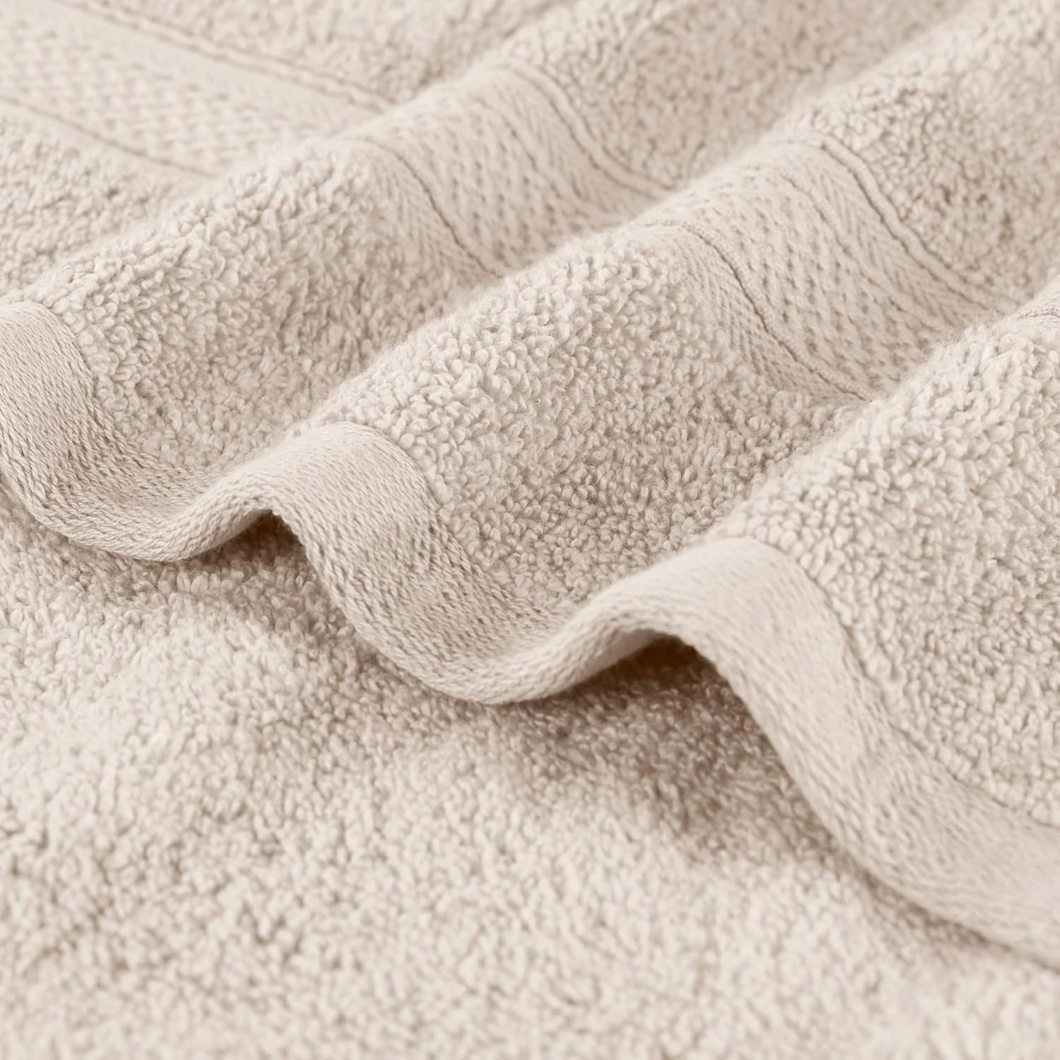 Superior Cotton Chevron Face Towel/Washcloth Set, Zero Twist, Quick Dry, Small Facial Towels, Spa, Hotel, Guest, Home, Bathroom Basics, Absorbent, Luxury Quick Drying, Assorted Set of 12, Ivory