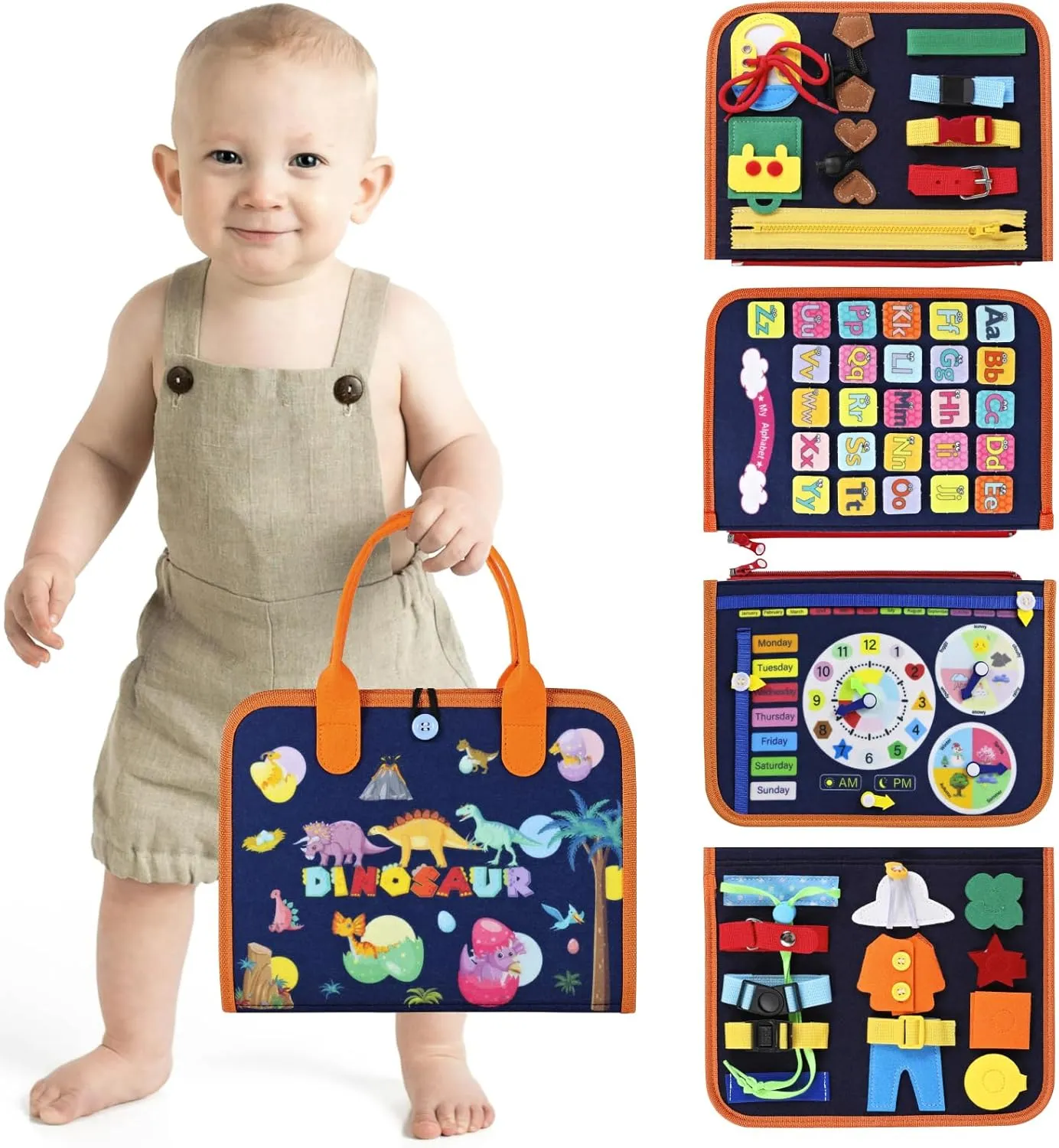 Supplim Busy Board Montessori Toy for Toddlers 1 2 3 4 5 Years Old - Educational Activity Sensory Board Preschool Learning Fine Motor Skills Toys, Toddler Travel Toy for Plane Car, Gift for Boys Girls
