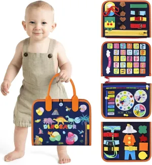 Supplim Busy Board Montessori Toy for Toddlers 1 2 3 4 5 Years Old - Educational Activity Sensory Board Preschool Learning Fine Motor Skills Toys, Toddler Travel Toy for Plane Car, Gift for Boys Girls