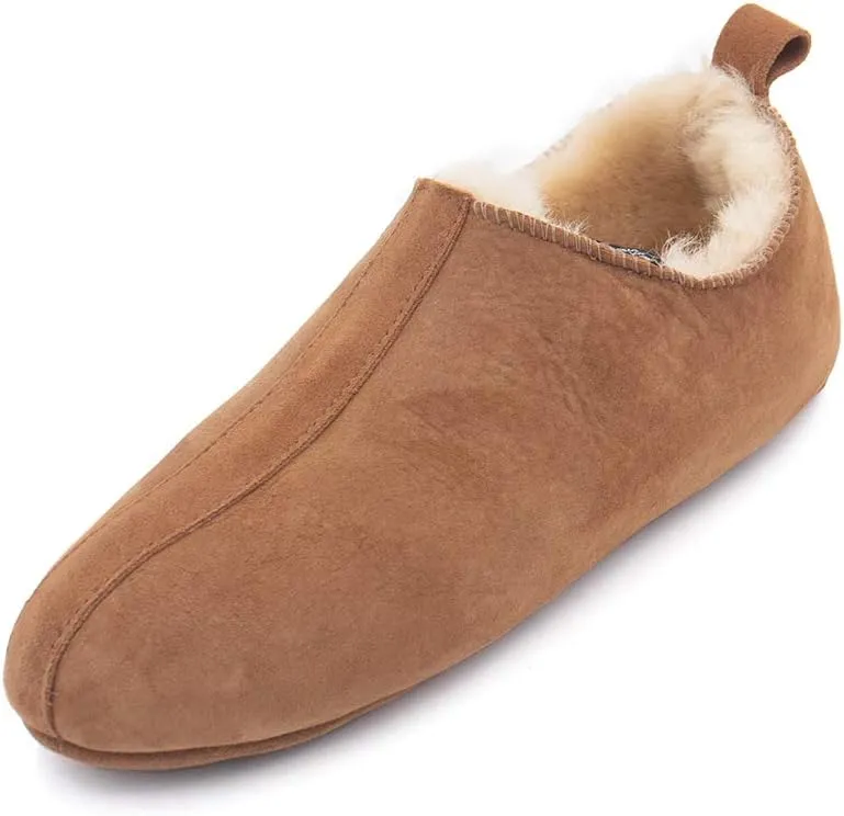 surell - Shearling Lamb Soft Sole Slippers with Cow Suede Shell and Sheepskin Insole (Natural)