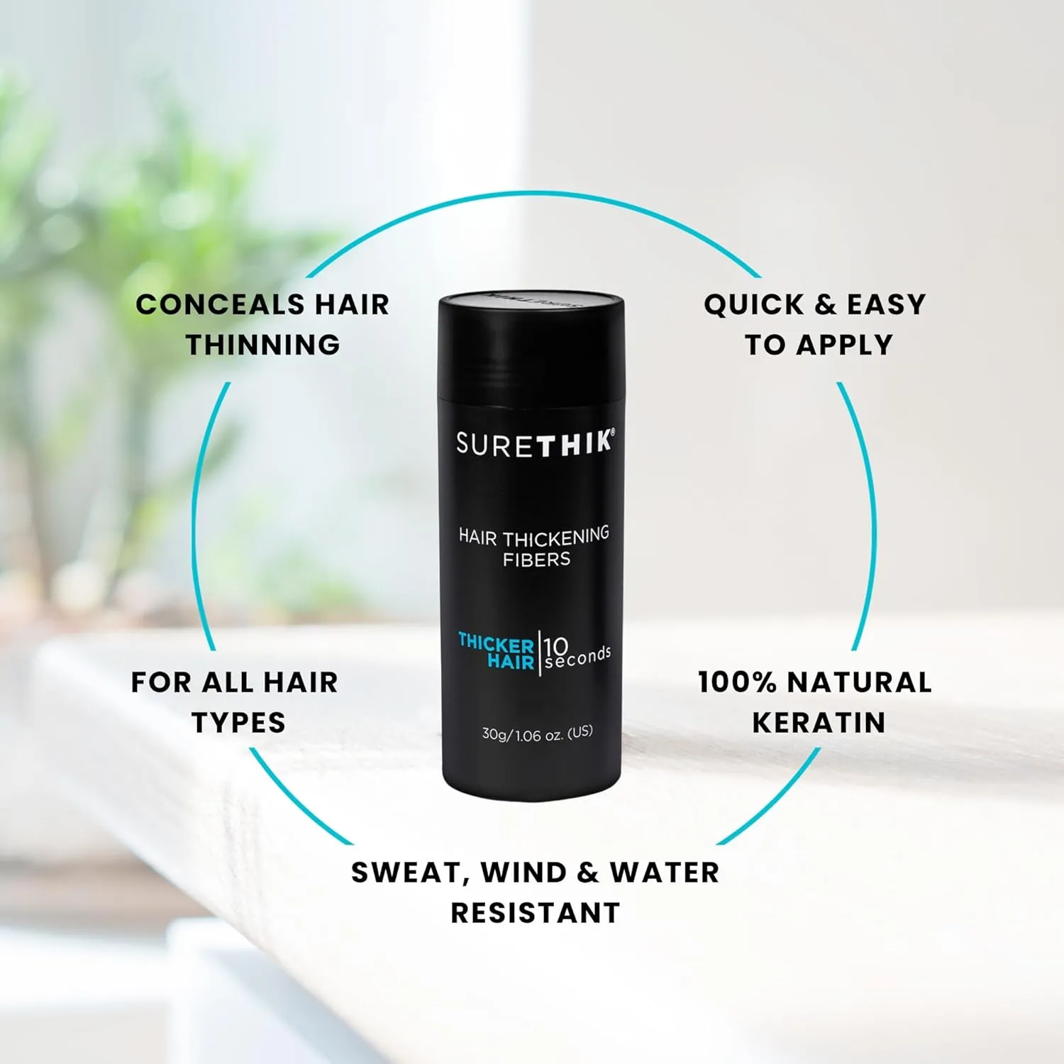 SURETHIK Hair Fibers for Thinning Hair - Building Fibers to Conceal Thinning, Instantly Fuller Looking Hair for Men & Women, Sandy Blonde, 30g