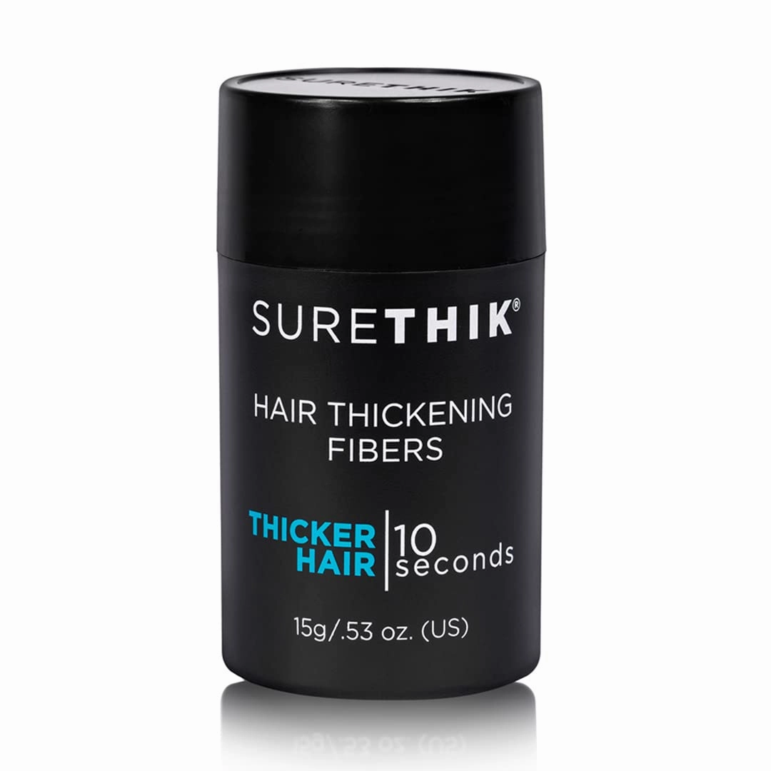 SURETHIK Building Hair Fibers to Conceal Thinning Hair, 100% Organic Keratin for Instantly Fuller Looking Hair, for Men & Women, Grey, 15g