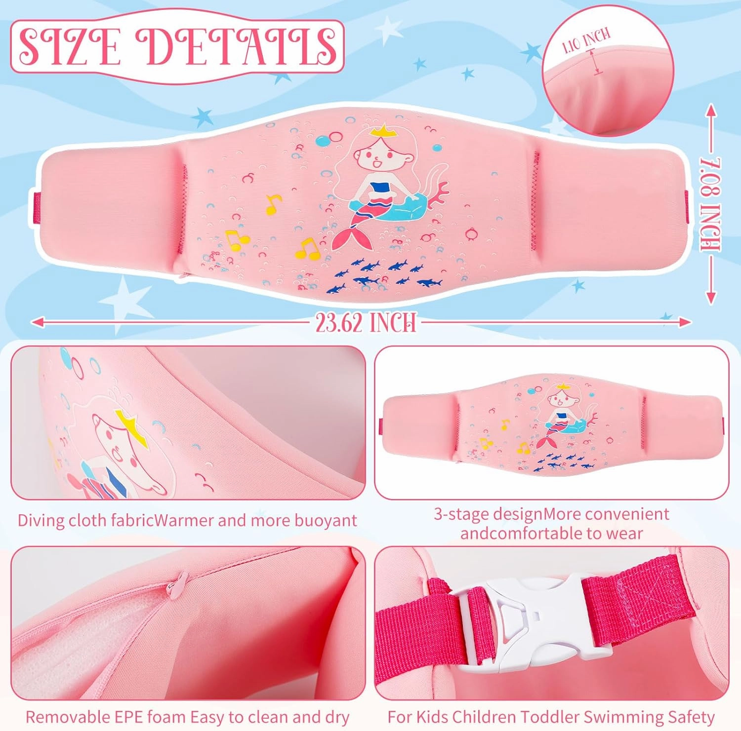 Swim Belt Swim Floating Belt with Adjustable Flotation EVA Foam Training Equipment Swimming Training Buoyancy Belts for Swimming Safety