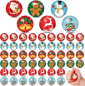 Syhood 100 Pcs Christmas Stress Balls Bulk 1.57'' Foam Stress Balls Anxiety Stress Relief Toy Gifts for Students Winter Christmas Party Stocking Stuffers Goodie Bag Fillers(Classic)