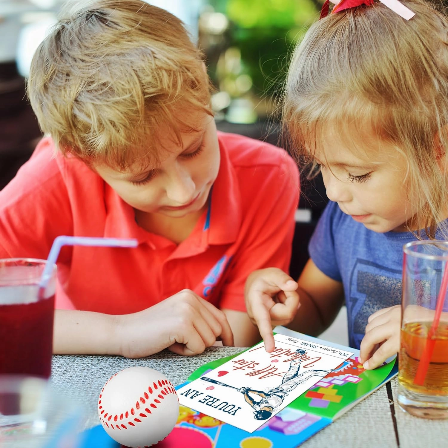 Syhood 36 Set Valentine‘s Day Baseball Card and Foam Stress Balls Valentine‘s Day Exchange Gift Sports Themed Events Party Prizes Favor Supplies