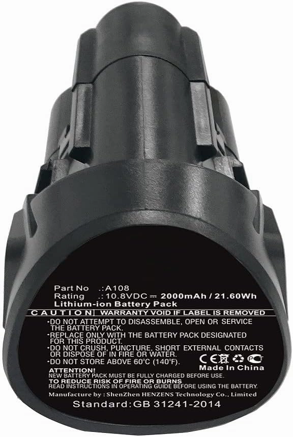Synergy Digital Power Tool Battery, Compatible with Kress A108 Power Tool, (Li-ion, 10.8V, 2000mAh) Ultra High Capacity, Replacement for Kress A108 Battery