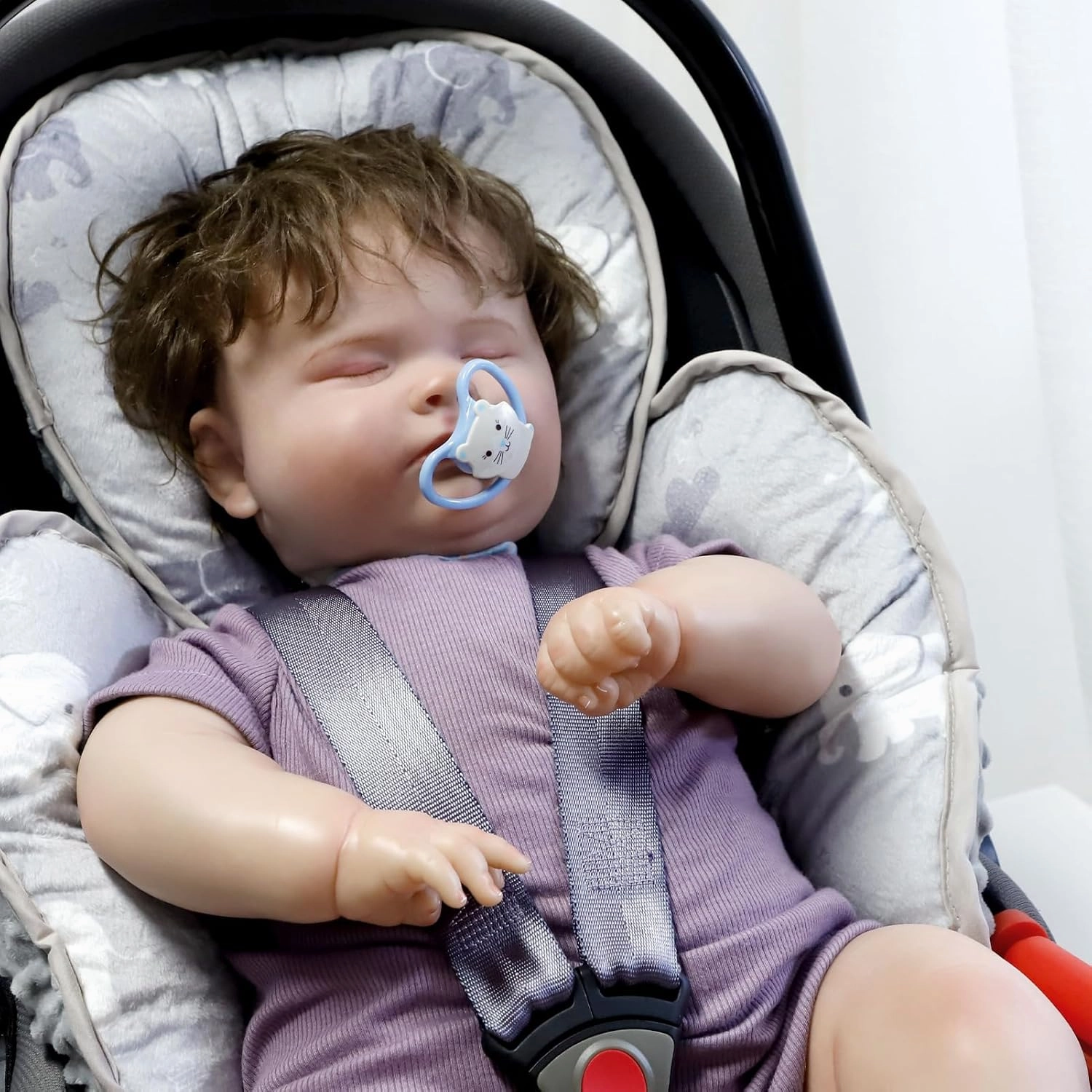 TANOFAR Infant Car Seat Head Support, Soft Baby Carseat Head & Body Support, Elephant Baby Car Seat Insert Cushion for Newborn Boys