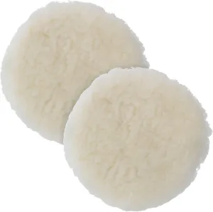 TCP Global 7" All Natural Premium 100% Wool Buffing Pad - 1" Thick Pile- Hook and Loop Grip Attachment Buffing & Polishing Pad (Pack of 2)