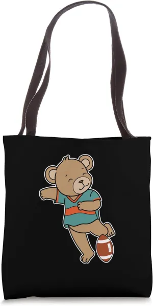 Teddy plays American Football Tote Bag