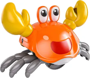 TEMI Crawling Crab Baby Toy for 36 Months - Sensory Walking Musical Toys, Infant Toys 36 Months, Dancing Moving Crab with Obstacle Avoidance, Birthday Gifts for 3 Year Old Toddlers