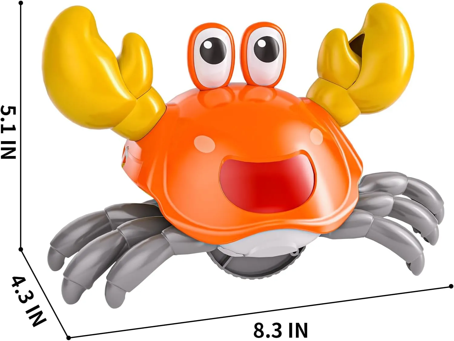 TEMI Crawling Crab Baby Toy for 36 Months - Sensory Walking Musical Toys, Infant Toys 36 Months, Dancing Moving Crab with Obstacle Avoidance, Birthday Gifts for 3 Year Old Toddlers