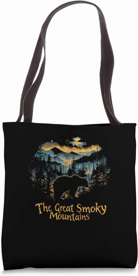 The Great Smoky Mountains Vintage Black Bear National Park Tote Bag