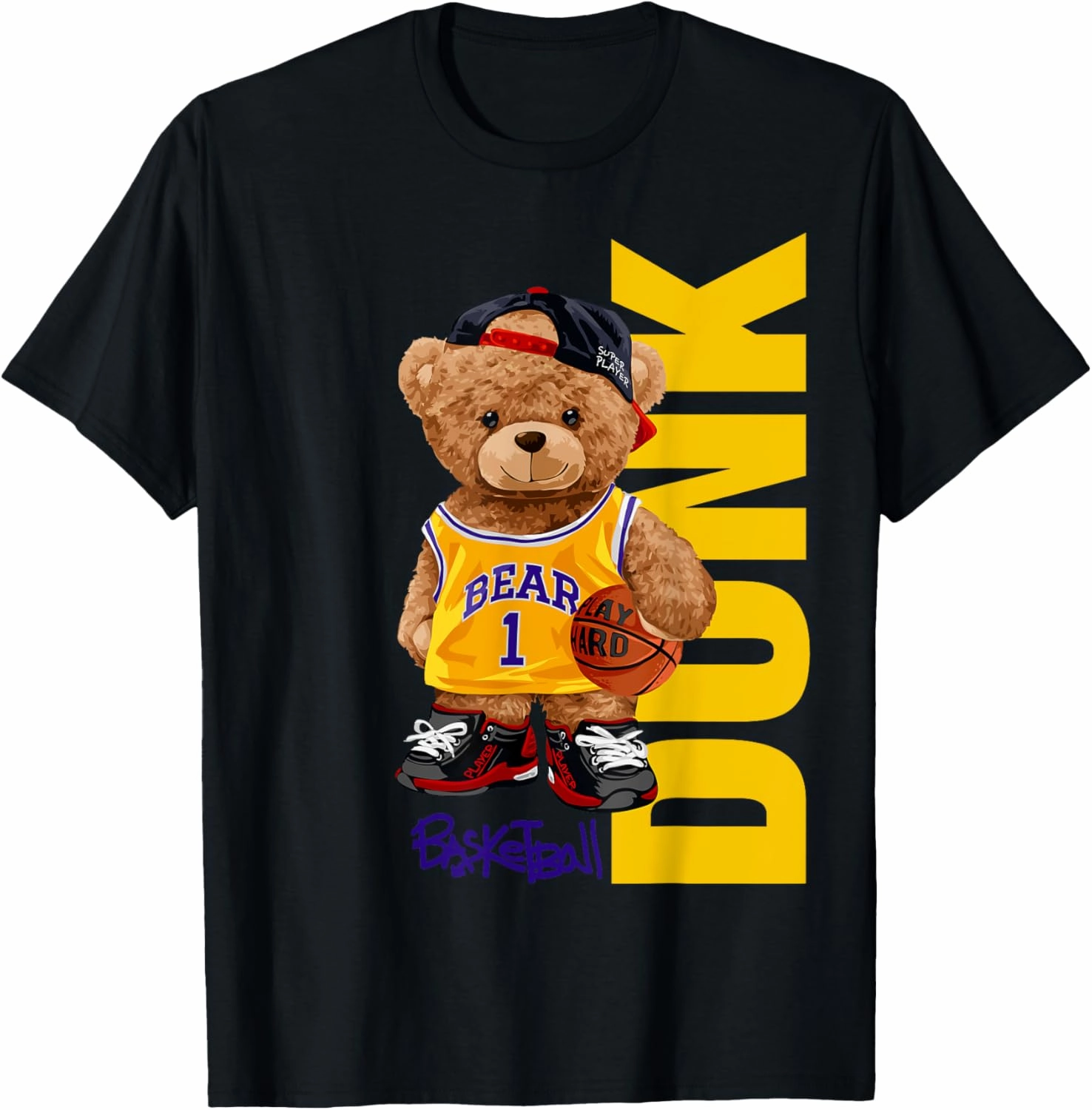 The Legend Teddy Bear Basketball Slam Dunk, Cool Basketball T-Shirt