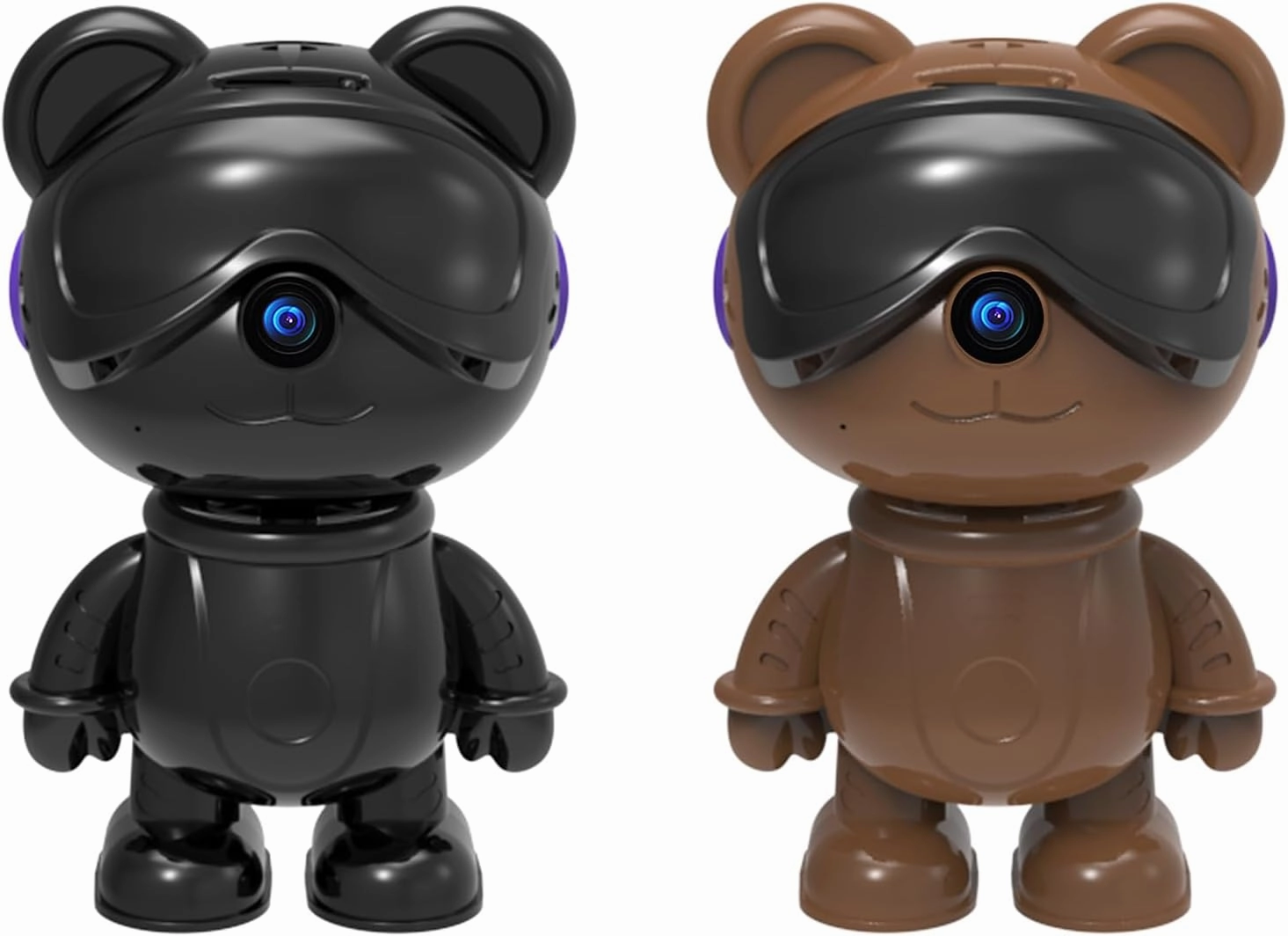 This bundle includes a cute brown bear-shaped pet robot remote camera and a cute black bear-shaped pet robot indoor camera. These cameras support 2.4 & 5GHz dual-band Wi-Fi for indoor wireless home u