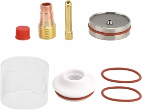 TIG Torch Glass Nozzle Set Cup Collet Accessory Set 2.4 for WP-17/18/26 Argon Welding