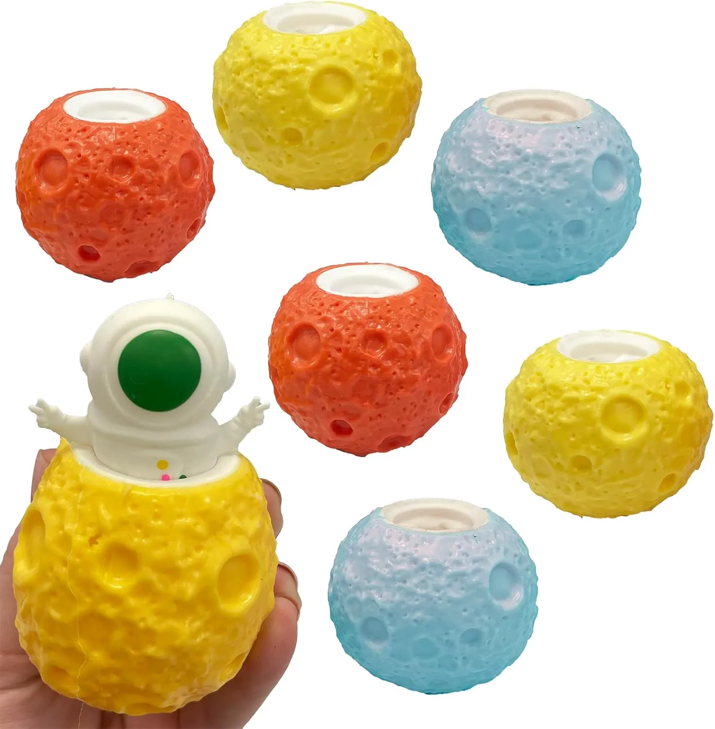 Tigerdoe Astronaut Pop Up Toy- 6 Pack -Squishy Fidget Toy - Astronaut Squishy Stress Ball - Sensory Fidget Toy - Stress Relief Ball