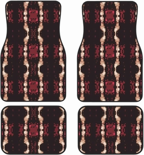 Tileable Pixel Car Front and Rear Floor Mats, Anti Slip Car Mats, Complete Set of 4 Carpets, All Weather Protection