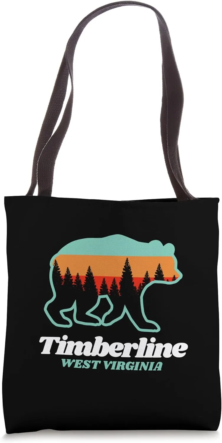 Timberline West Virginia Skiing Snowboarding Bear Tote Bag