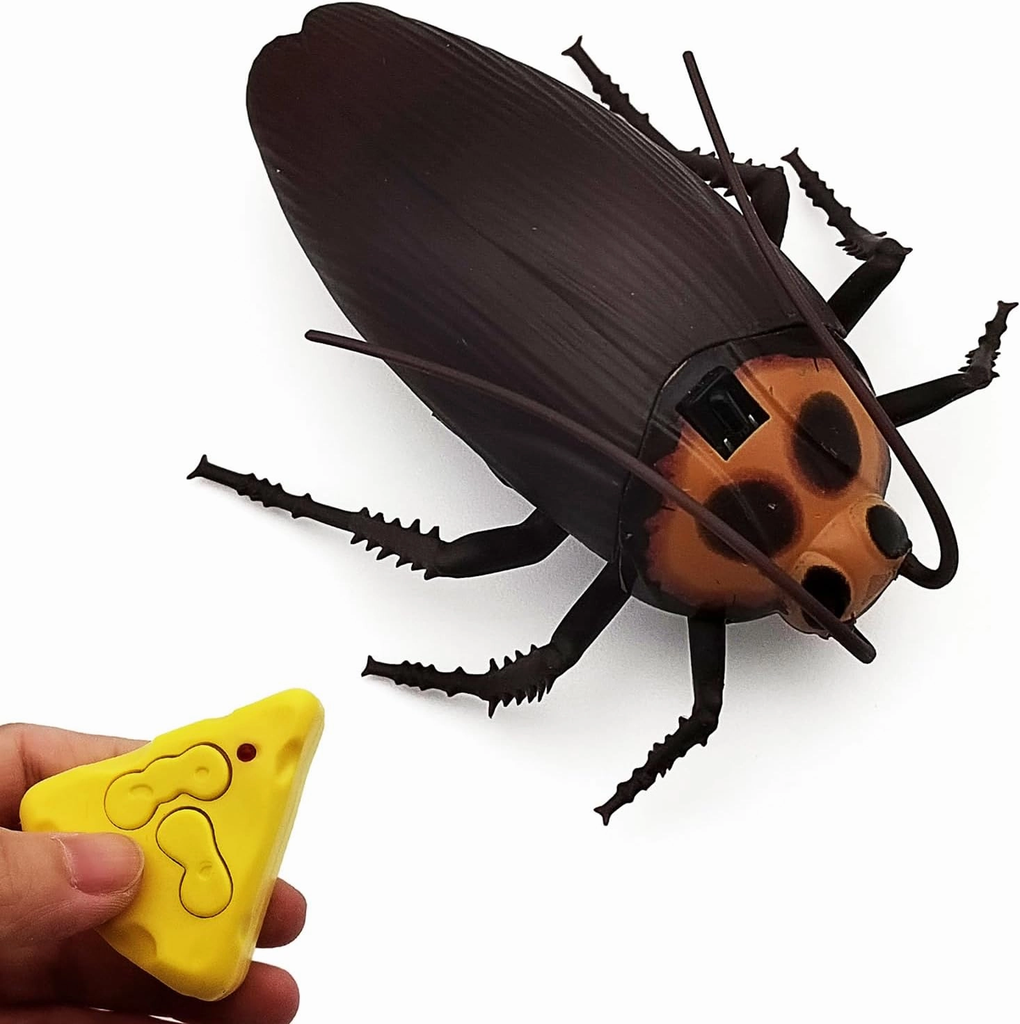 Tipmant Mini RC Cockroach Toy Remote Control Roach Insect Realistic Simulation Electric Electronic Animal for Pets Cat Dogs Toddler Kids Birthday Gifts