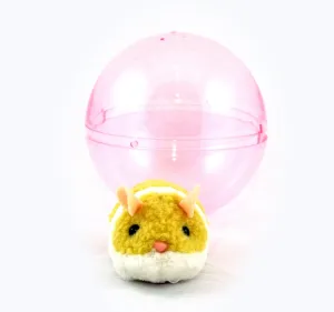 Tobar: Animigos Running Hamster - Brown & White - Cuddly Animated Plush Pet, Lifelike Running Action, Plastic Ball, Fun Interactive Toy, Kids Ages 3 