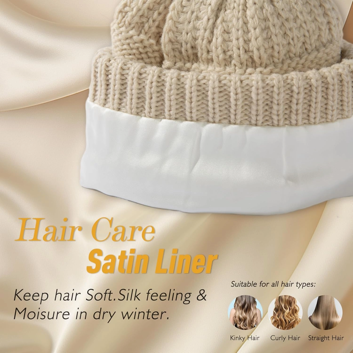 TOP-EX 100% Merino Wool Winter Slouchy Beanie for Women with Faux Fur Pom - Satin or Fleece Lined Hats for Cold Weather